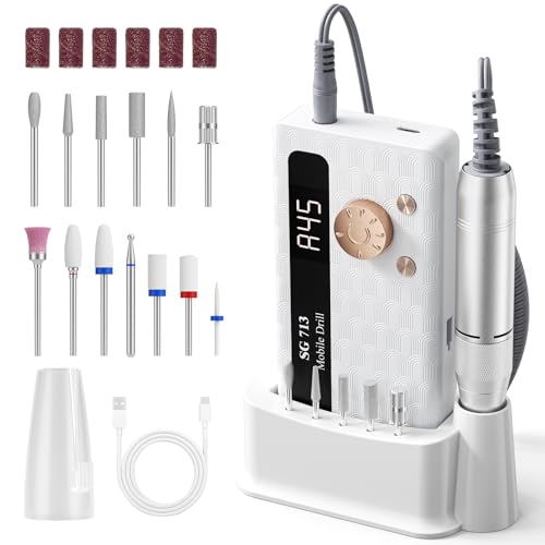 Perceuse à ongles électrique rechargeable 3600mAh avec kit complet de 13 accessoires
