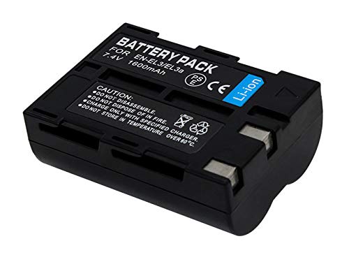 Batterie EN-EL3 pour Nikon D100, lot de 2 avec pochette d'accessoires