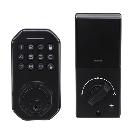 Cerradura de Cerrojo Inteligente, Cerradura de Puerta de Entrada sin Llave con Teclado, Cerradura de Puerta con Cerrojo Electrónico con Control de Aplicación Contraseña Virtual