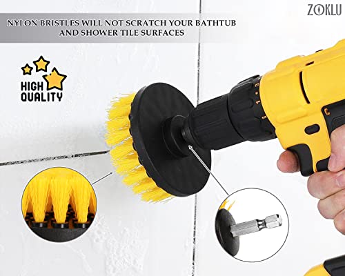 3Pcs Power Drill Brush Attachment - Grout Cleaner For Tile Floors Drill Brush Set Bathroom Cleaner For Pool Tile Tub Shower Scrubber For Cleaning - Kitchen Scrub Brush Car Wash Brush Drill Attachment #TOP2