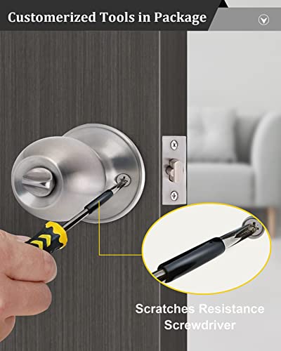 All Keyed Same Entry Door Knob and Single Cylinder Deadbolt Combo Set, Satin Nickel Exterior Door Knobs with Lock and Keys for Entrance and Front Door by Lanwandeng - Image 4