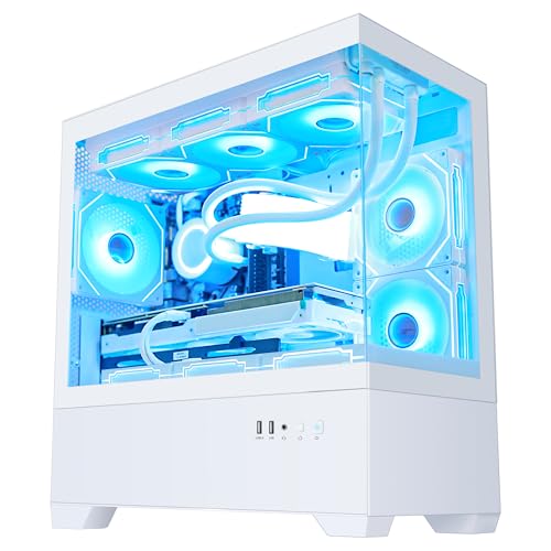 Ocean Park Gaming PC Desktop - AMD Ryzen 7 5700X 3.4 GHz - RTX 4060 8G - 32GB DDR4 3200 MHz- 1TB M.2 + 2TB SATA SSD -360mm AIO -RGB Fans -WiFi & Bluetooth Ready -Windows 11 Pro Computer-White - Image 3