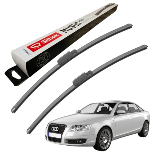 Image of Silbak Windscreen Wipers, fits for AUDI A6 (05/2004-08/2011) Front Wiper Blades, 550mm/550mm