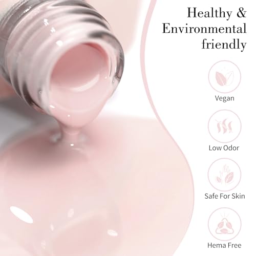 Image of CANNI 9ml Soft Rose Pink Gel Nail Polish, High Gloss UV LED Soak Off Gel