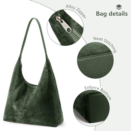 Image of KALIDI Casual Tote Bag Vegan Leather Hobo Zipper Work Bag Weekender Shoulder for Women Shoulder Travel Purse