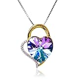 LEKANI Collares Mujer Plata Colgante ''Amor por Siempre'' con Cristal de Austriacos, Joyas Mujer Regalos Originales para Mujer Madre Mamá Abuela Amigas Parejas (Purple)