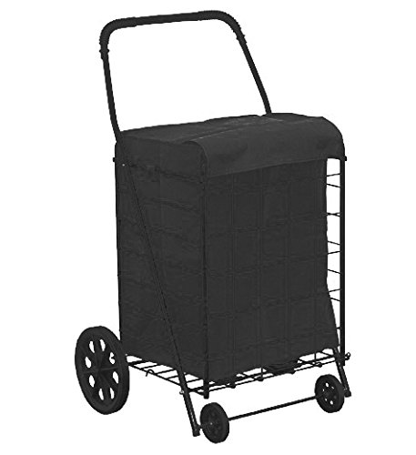 PrimeTrendz TM Folding Shopping CART Liner Insert with Cover in Black (Liner Only).