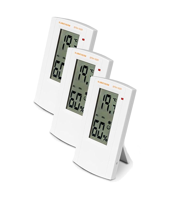 KLIMATHERM Wohnklima-Messgerät DTH-1020 digitales Thermo-Hygrometer, Hygrometer Thermometer, Innentemperatur, Luftfeuchtemesser, Thermo-Hygrometer...