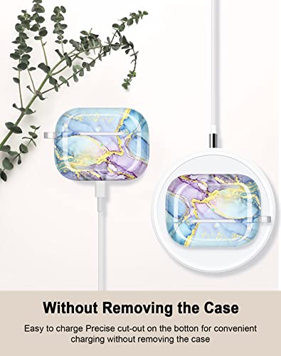 JIAXIUFEN for Airpods Pro 2nd Generation Case Cover Gold Glitter Marble Design Protective TPU Skin for Women Girl with Keychain Compatible with AirPods Pro 2019/Pro 2 Gen Case 2022 - Image 4