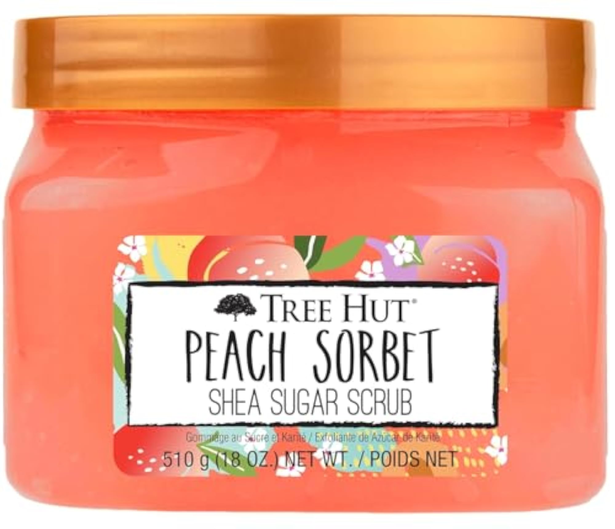 Peach Sorbet Exfoliating Shea Sugar Body Scrub, Hydrating Care