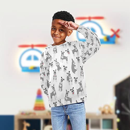 Grey Schnauzer Dog Boy Girl Sweatshirt Toddler Crewneck Pullover Sweater Long Sleeve Fall Winter Clothes4