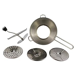 Alipis Edelstahl Babykostpresse mit Lochscheiben