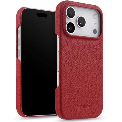 Housse cuir iPhone 17 Air fine rouge compatible MagSafe