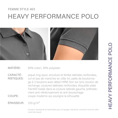 Polo de qualité supérieure HRM Heavy Performance femme robuste - 3