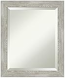 Amanti Art Bathroom Wall Mirror (23.50 x 19.50 in.), Dove Greywash Narrow Frame - Bathroom Mirror,...