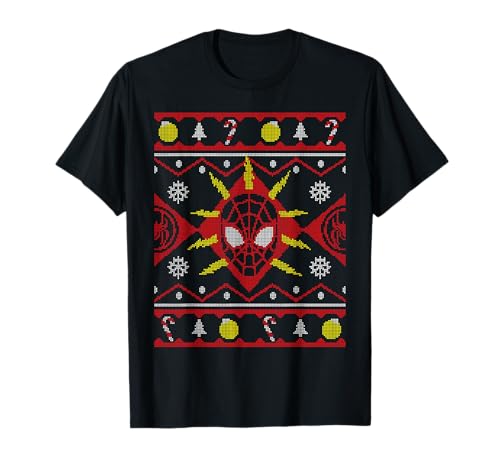 T-shirt Spider-Man Miles Morales anti-grattage style pull de Noël
