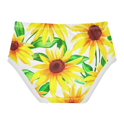 Orange Yellow Sunflowers Spring Girl Panties Cute Girls Underwear Toddler Cotton Fun Print Briefs Girls Undies 2t2