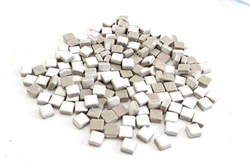 Milltown Merchants 4/10 Inch (10 Mm) Ceramic Mini Mosaic Tile, 1 Pound (16 Oz. Bag) (1 Pound, White) #TOP22