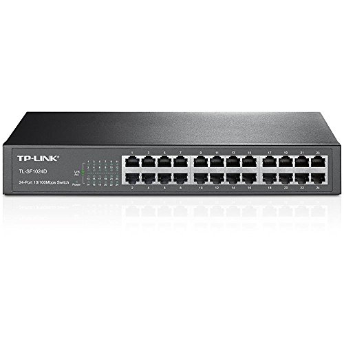 TP-Link TL-SF1024D Switch Desktop, 24 Porte RJ45 10/100 Mbps, Plug & Play, Tecnologia Green Ethernet, Controllo di Flusso IEEE 802.3x, Struttura in Me