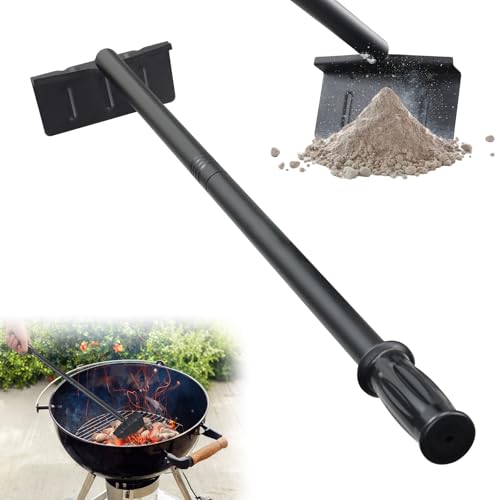 BBQ Charcoal Rake 29 Inch Grill Ash Removal Rake for Fireplace Wood Stove Pizza Oven Metal BBQ Cleaner Poker Scraper Heavy Duty Barbecue Grilling Utensils Tool for Smoker Ceramic Kamado