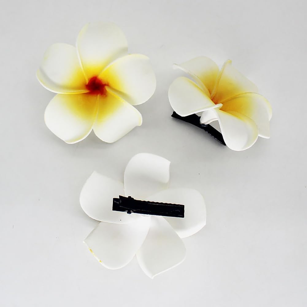 10Pcs Multicolor Hawaii Plumeria Flower Clips Hawaiian Flower Hair Barrettes Beach Party Hair Clips Artificial Tropical Flower Hairpins for Beauty and Personal Care Wedding 7cm,Clips and Barrettes 4