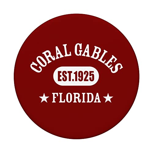 CORAL GABLES FL Classic Athletic Design PopSockets Swappable PopGrip, Black - Image 3