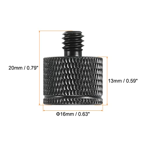 sourcing map 2 Pack Mikrofonständer Adapter M6 Buchse auf 1/4 Stecker Kamera Schraube Schwarz