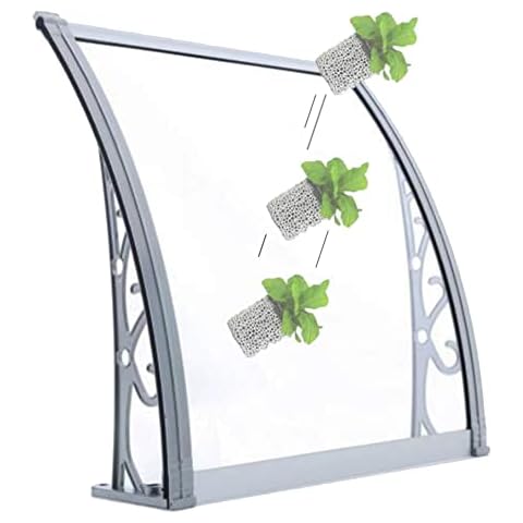 Canopy Awning for Door And Window, Patio Cover Shelter ABS Stand 100x120cm Rain Shelter for Back Door, Porch, Window UV Protection Curved Drain Design ( Color : Clear , Size : 80x200cm ) Cover