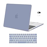 MOSISO Compatible with MacBook Pro 13 inch Case M2 2024, 2023, 2022-2016 A2338 M1 A2251 A2289 A2159 A1989 A1708 A1706, Plastic Hard Shell Case & Keyboard Cover Skin & Webcam Cover, Lavender Gray