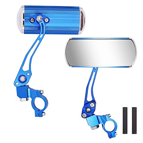 Jeemiter Bicycle Rearview Mirrors, Adjustable Rotatable Handlebars Glass Mirror, Safe 360 Rotation Rearview Mirror Mountain Bike Mirror-Blue Jeemiter Bicycle Rearview Mirrors, Adjustable Rotatable Handlebars Glass Mirror, Safe 360 Rotation Rearview Mirror Mountain Bike Mirror-Blue
