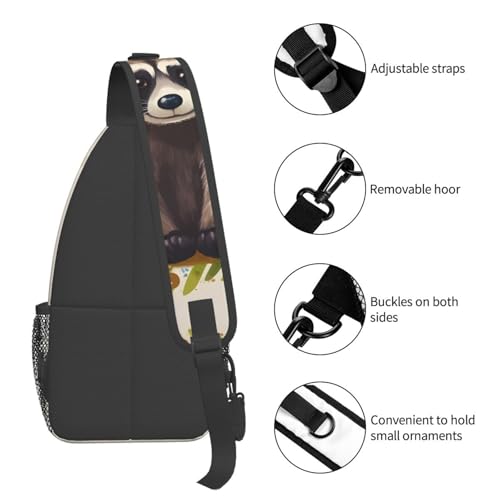 Man's Cross Chest Bag bolso bandolera para senderismo negro miniatura 5