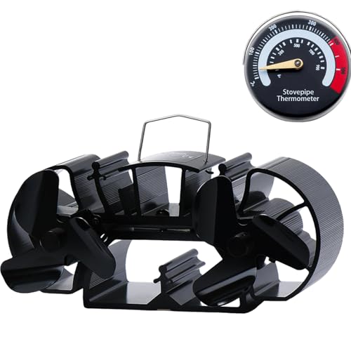 Tomersun Mini ventilateur de poêle à bois de 9,9 cm – Alimenté par la chaleur pour petits brûleurs à bois