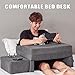 Comehealthy Lap Desk Pillow for Laptop, Large Reading Pillow for Adult, Arm Rest Pillow with Cup Holder, Memory Foam Bed Desk for Working, Gaming, Reading, Laptop Desk for Couch Bed Floor(Grey)