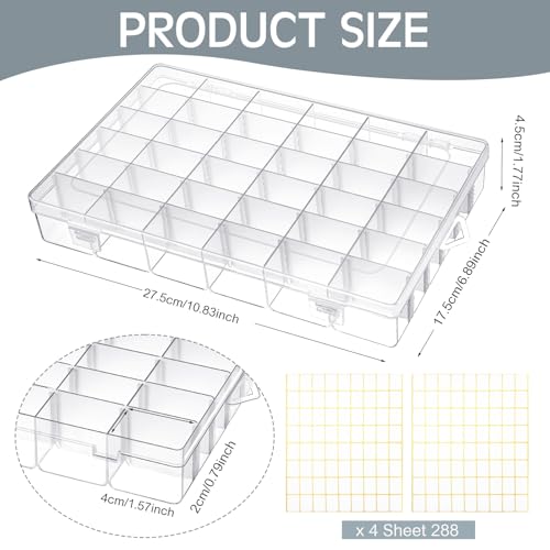 Image of Leelosp 8 Pack 36 Grids Clear Plastic Organizer Storage Box with Adjustable Dividers Small Crafts Organizers Bead Storage Compartment Container for Jewelry Fishing Tackle Nail Parts