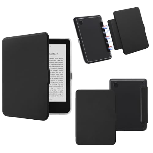 Vane Oak Magnetic Detachable Case for 6 Kobo Clara Colour (2024) / Kobo Clara BW (2024) Slim PU Leather Case and Ultra Clear TPU Back Cover with Auto Wake/Sleep Black