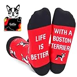 Boston Terrier Gifts for Women Men - Novelty Boston Terrier Socks, Funny Crazy Fun Silly Socks