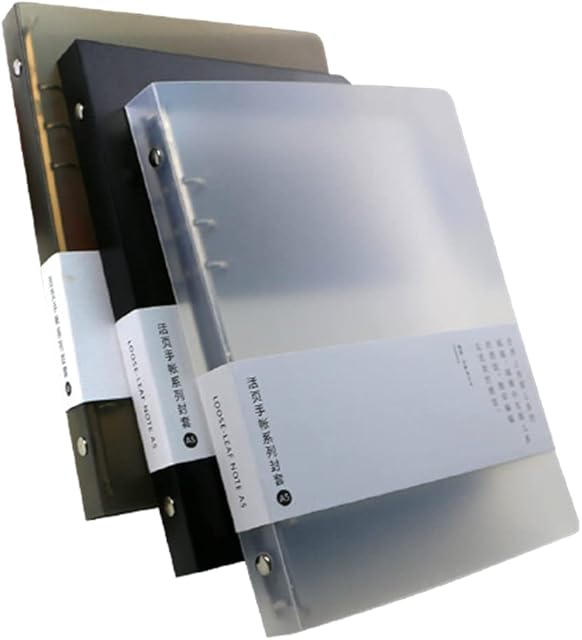 3 Pack A5 A6 B5 Loose Leaf Binder Cover 6-Ring 9-Ring PVC Binder Covers Refillable Notebook Round Ring Binder Protector (Inner Paper Not Included)