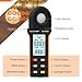 Digital Light Meter, Handheld Lux/Foot Candle Meter Range up to 400,000 Lux, 270º Rotated Sensor, Data Retention, Temp (℃/℉) with Data Logging for Plants LED Lights, Aquarium, Schools, Offices