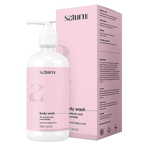 Saturn by GHC 2% Salicylic Acid Body Wash 250ml for Body Acne & Bumpy Skin, 250 ml (Pack of 1)