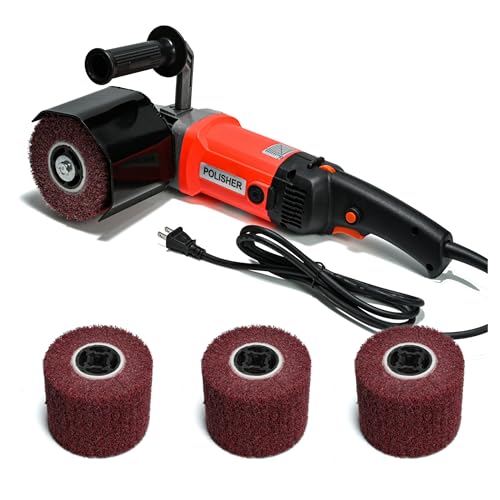 Handheld Electric Sander Tool, 8 Variable Speed Polisher, 1400W Polishing Machine, Surface Prep Burnishing Tool with 4 X 4.7” Polishing Wheel for Metal Stainless Steel Wood Ceramic Tiles