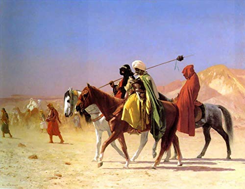 Peinture à l'huile faite à la main désert Gérôme art vibrant