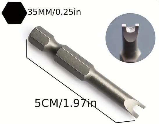 5PCS Irregular Screwdriver Bit Set U-Shaped Y-Shaped Triangular Cross Three-Point Bits for Electronics Repair RC Laptops, Silvery