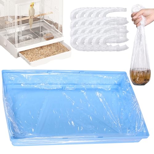 Image of 20pcs Disposable Bird Cage Liners, Large Size 28x20in Clear Plastic Parakeet Cage Liner Bag, Bird Cage Accessories Film Cover for Finches Canaries Cockatiels Birdcage and Bunny Guinea Pig(20)