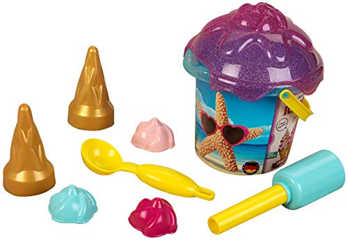 Theo Klein 2359 Aqua Action Eiscreme Sandeimer-Set, 1 Liter | Mit Eishörnchen, Sahnehauben u.a. lustigen Sandförmchen | Spielzeug für Kinder ab 1 Jahr, Mehrfarbig