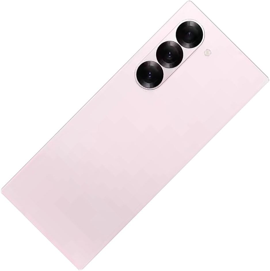 Z Fold 6 Back Glass Cover Replacement Waterproof Housing Door with Camera Glass Lens and Tape Parts for Samsung Galaxy Z Fold 6 +Tools (Pink)