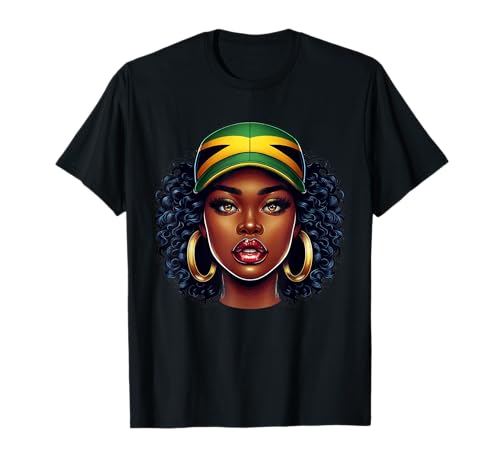 Bandera afro jamaicana de Jamaica con orgullo de melanina para niña negra Camiseta