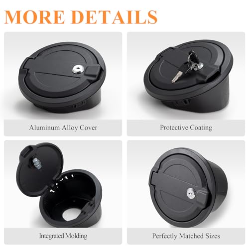 AOLIHAN Fuel Filler Door Gas Tank Cap Cover for Jeep Wrangler JL 2018-2023 Accessories Unlimited Rubicon Sahara 2 Door and 4 Ddoor Locking Gas Tank Door (Gas Cap Cover A)
