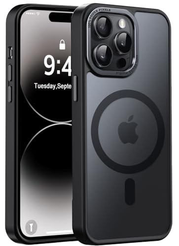 Newfuture Magnetic for iPhone 14 Pro Max Case Matte Shockproof, Black