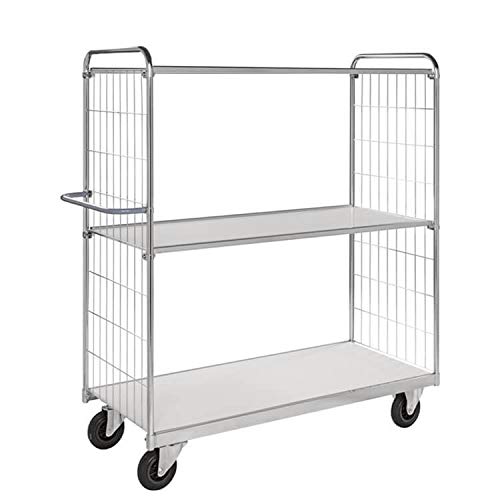 Kommissionierwagen 300 kg, mit 3 Böden, LxBxH 1.190 x 650 x 1.695 mm, verzinkt