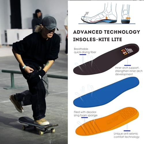 Image of Skateboard Shoes for Men Leather Low Top Pro Skateboarding Training Casual Sneakers
